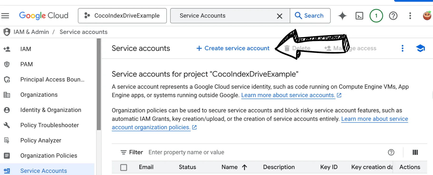 Create Service Account