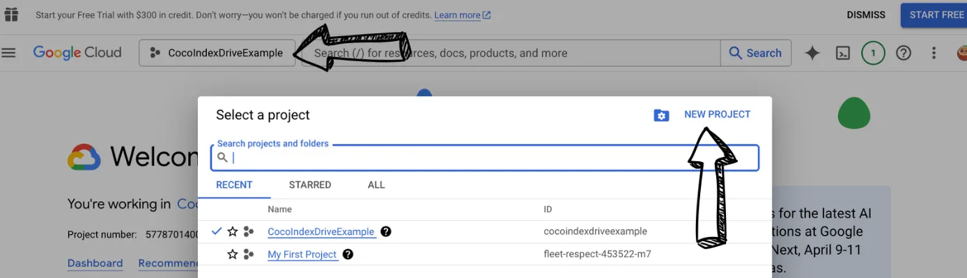 Select or Create a GCP Project