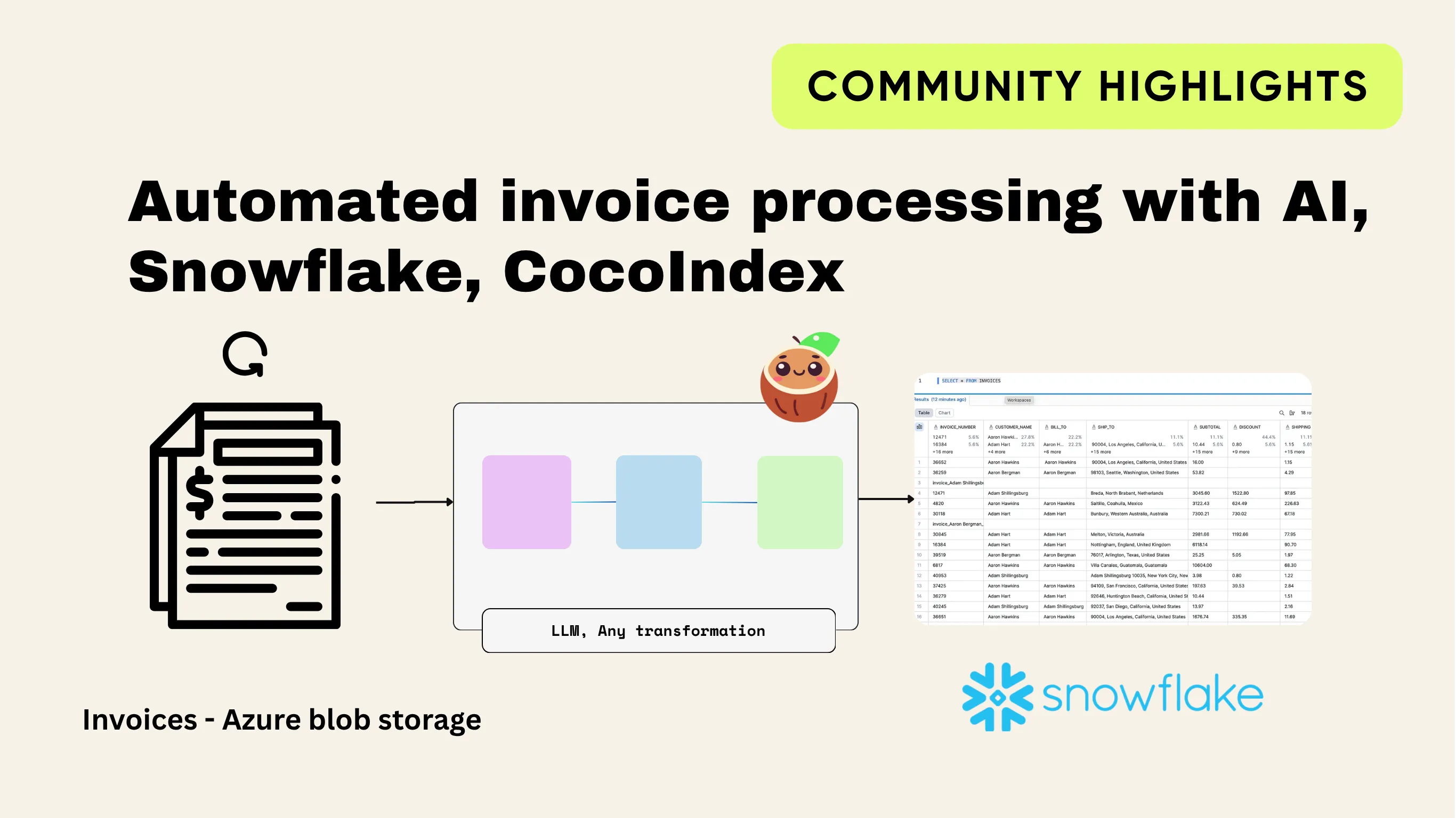 Snowflake ETL with CocoIndex