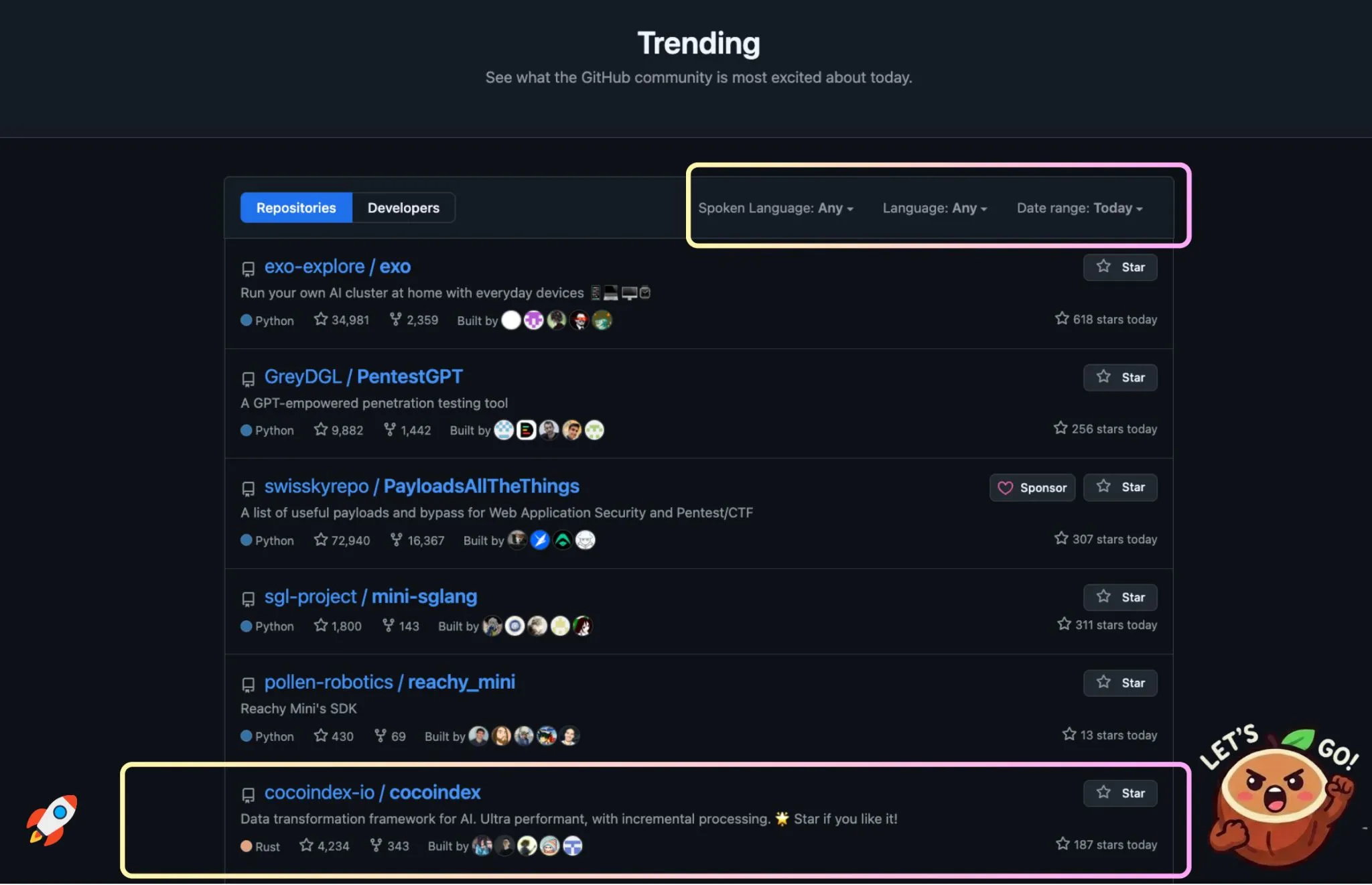 GitHub Trending - All Languages