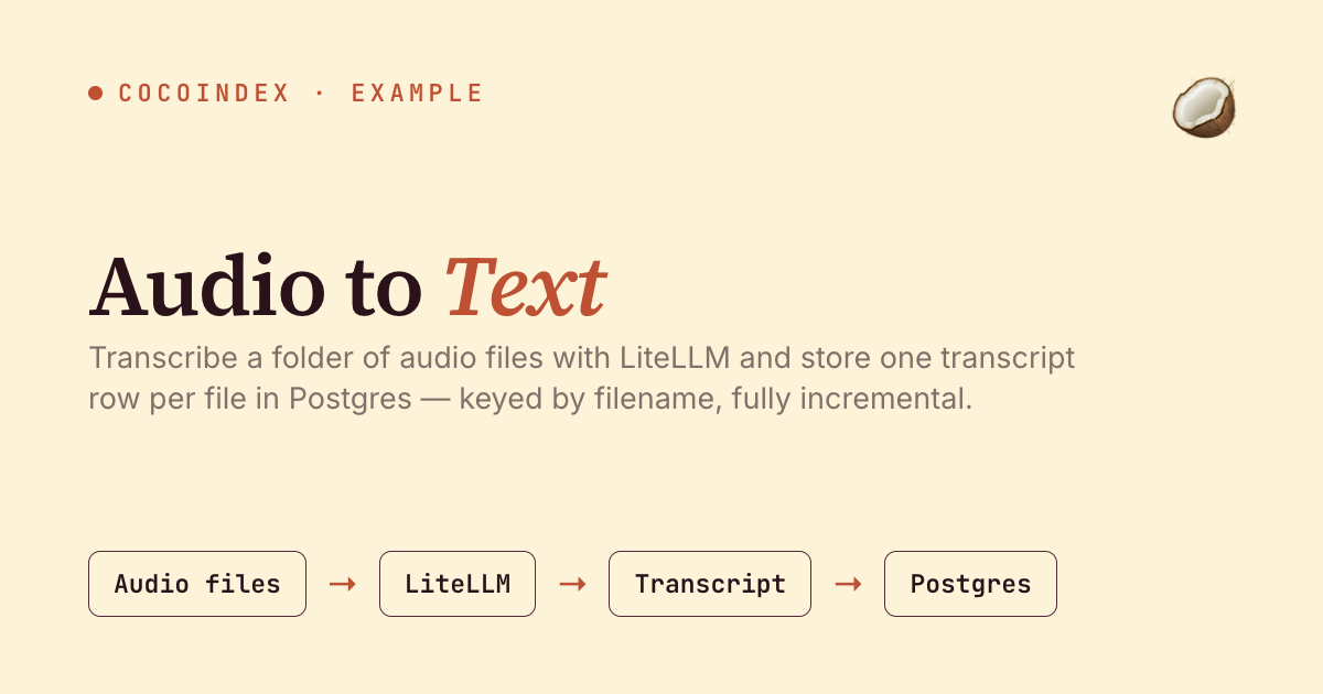 Audio to Text with CocoIndex V1