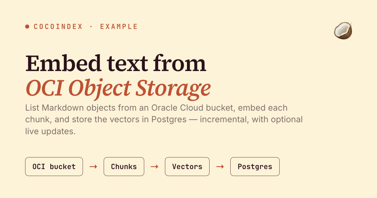 Embed OCI Object Storage with CocoIndex V1