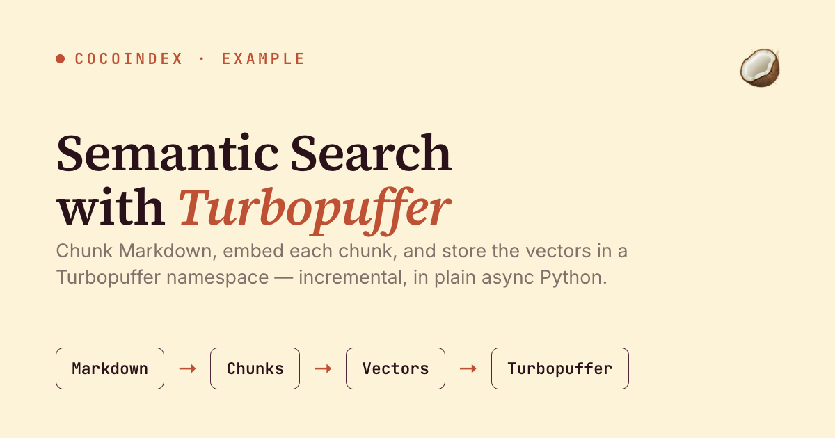 Semantic Search with Turbopuffer using CocoIndex V1