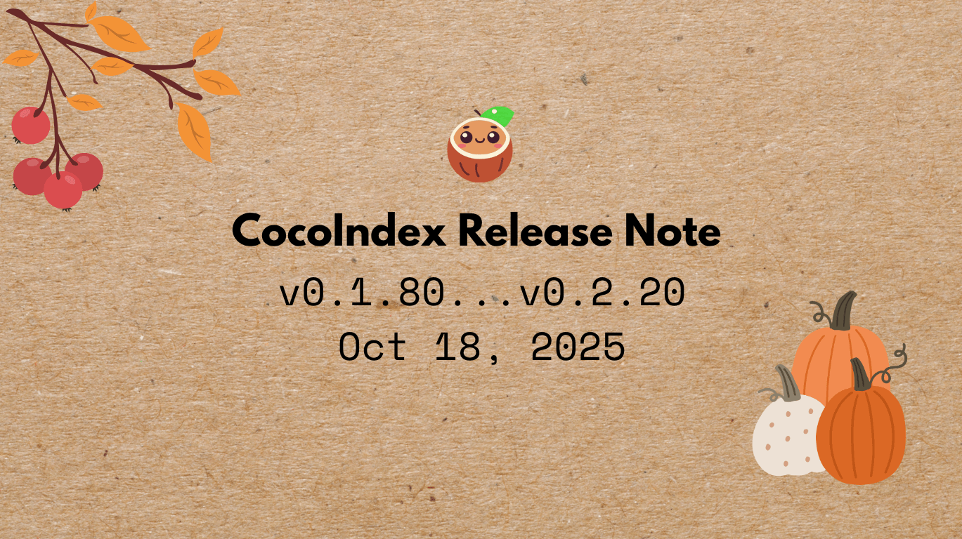 CocoIndex Changelog 2025-10-19