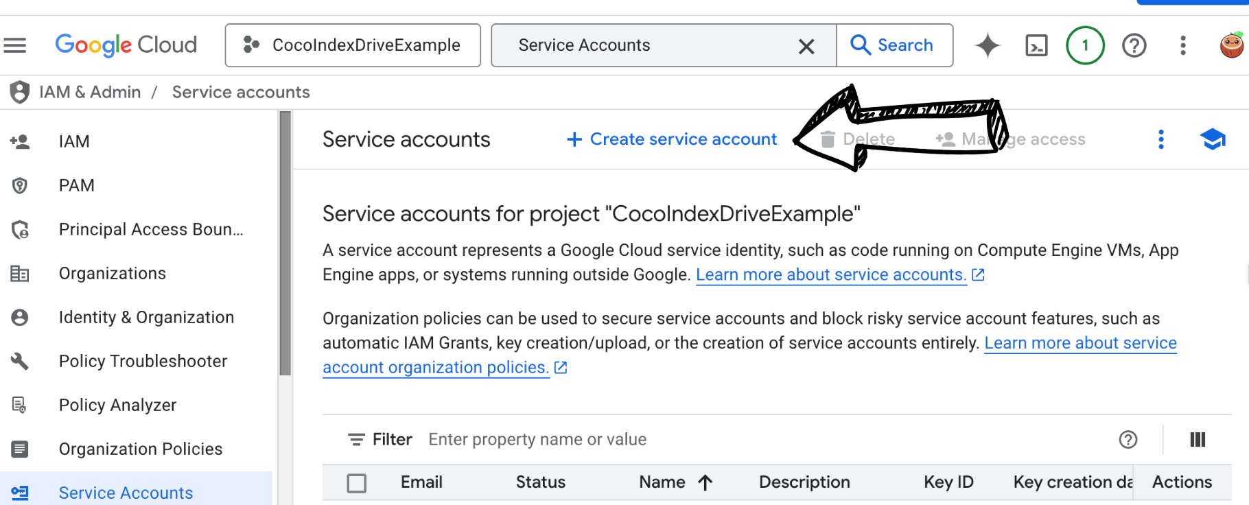 Create Service Account