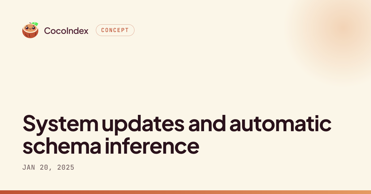 System updates and automatic schema inference · CocoIndex